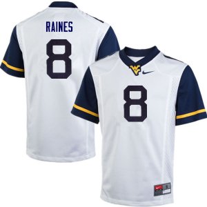 Men's West Virginia Mountaineers NCAA #8 Kwantel Raines White Authentic Nike Stitched College Football Jersey WQ15J55XG